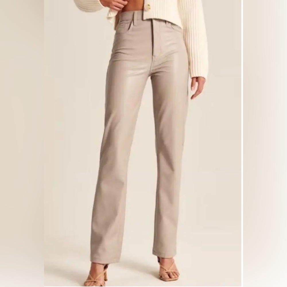 Abercrombie & Fitch 90s Straight Ultra High Rise Faux Leather Pants